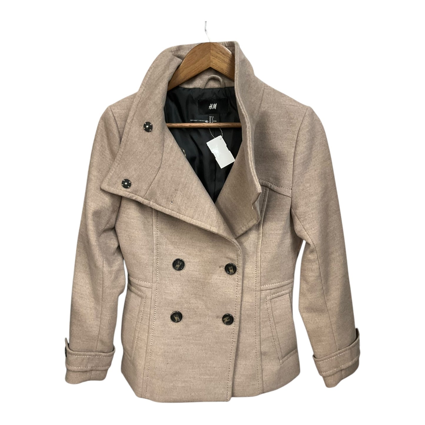 Coat Peacoat By H&m In Taupe, Size: M