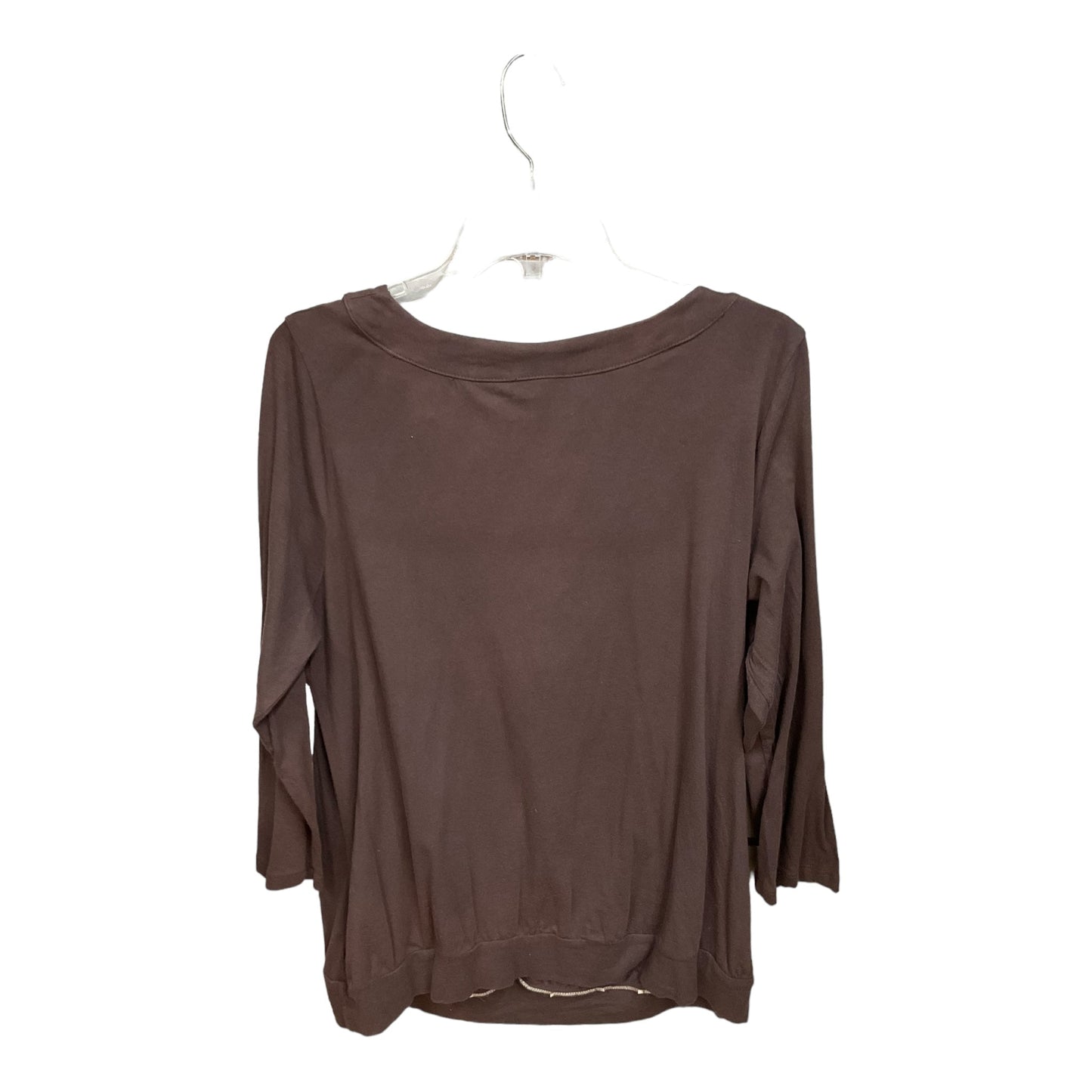Brown Top 3/4 Sleeve Basic Michael By Michael Kors, Size 1x