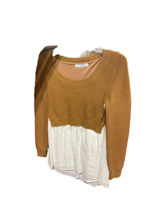 Top Long Sleeve By Anthropologie In Tan, Size: Xs