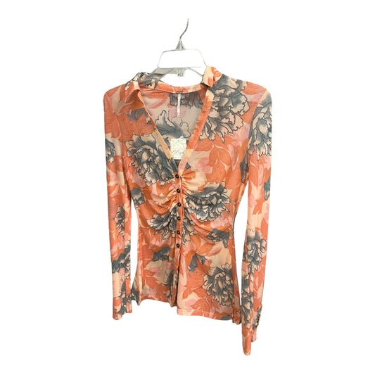 Floral Blouse Long Sleeve Free People, Size Xs