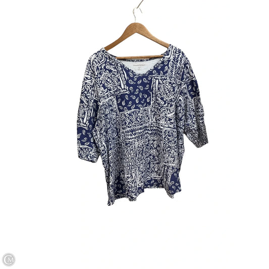 Top 3/4 Sleeve By Woman Within In Navy, Size: 2x