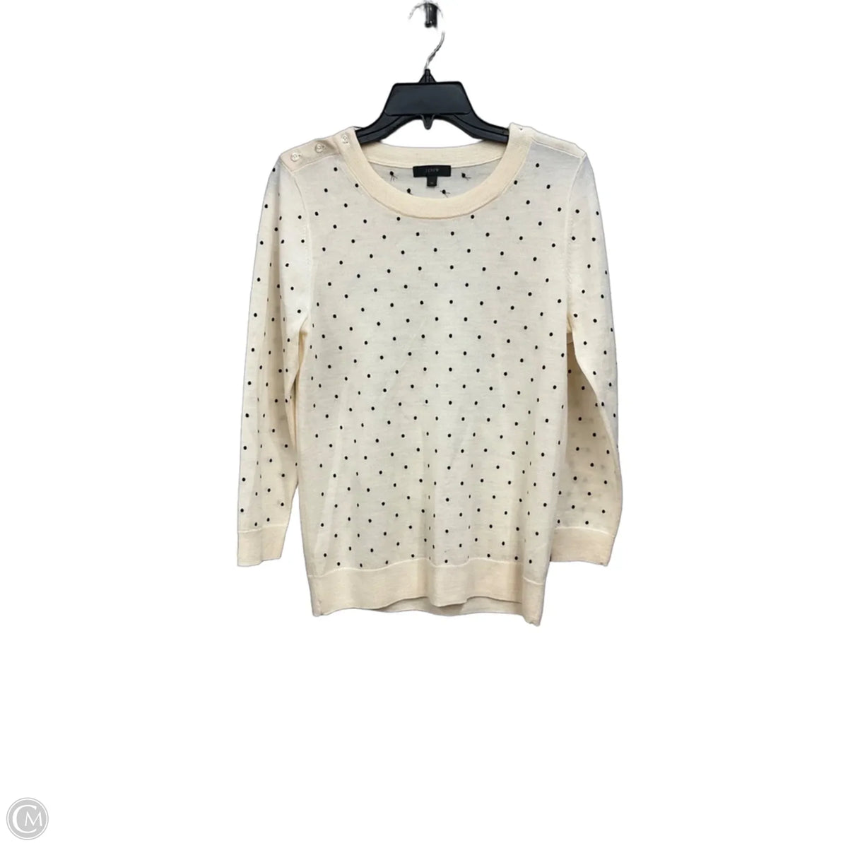 Top Long Sleeve By J. Crew In Polkadot Pattern, Size: M