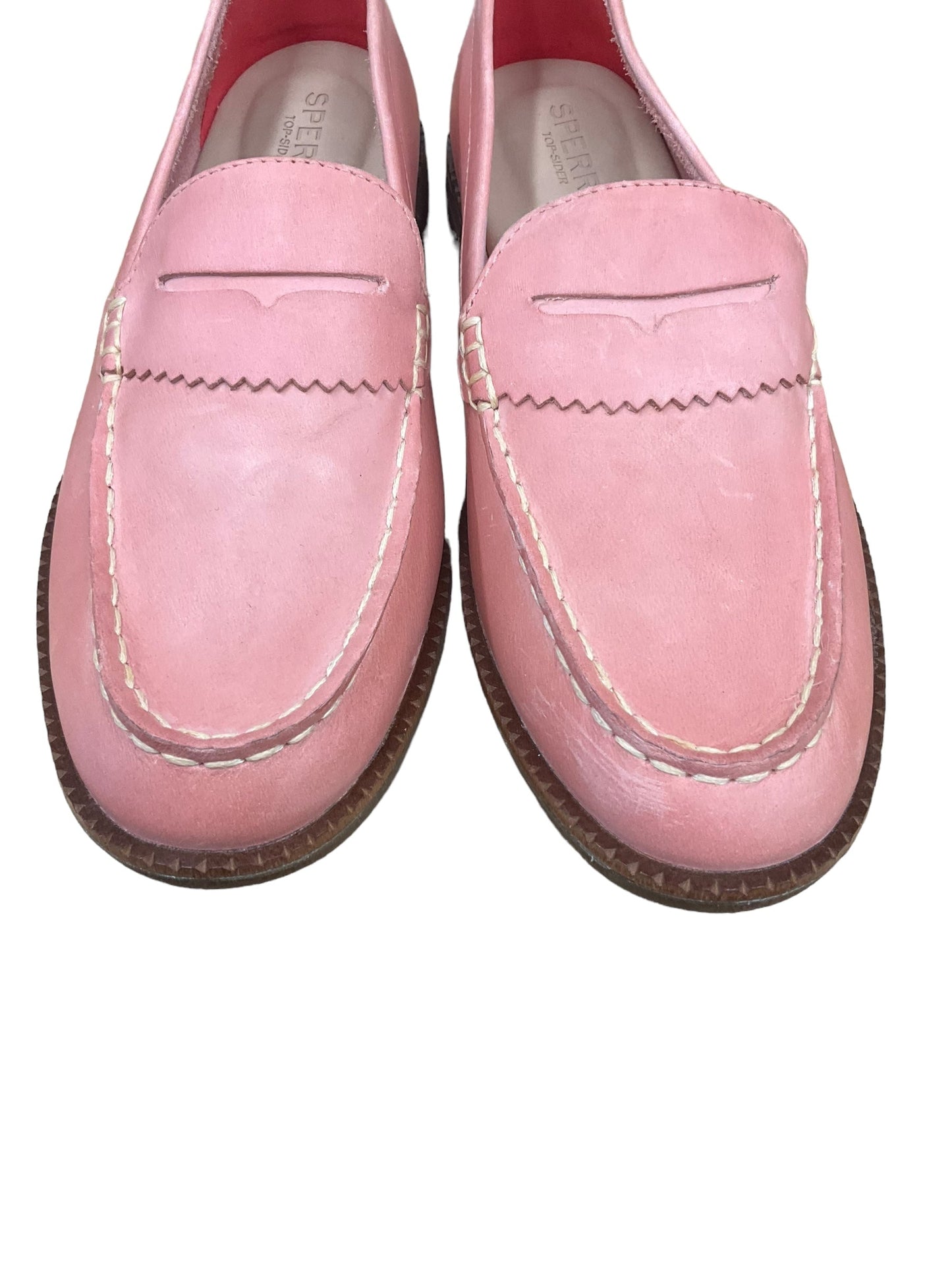 Pink Shoes Flats Sperry, Size 8