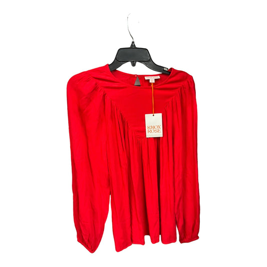 Red Top Long Sleeve Knox Rose, Size Xs