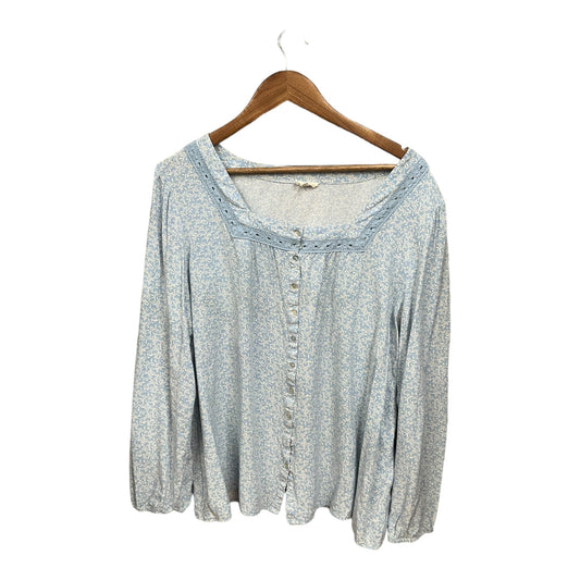 Top Long Sleeve By Clothes Mentor In Blue, Size: 2x