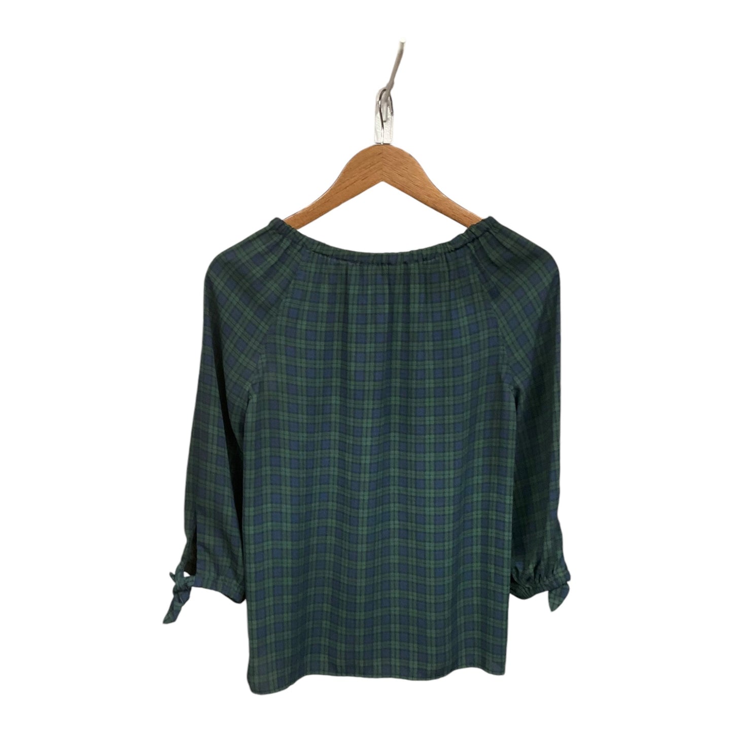 Top Long Sleeve By Talbots In Plaid Pattern, Size: S