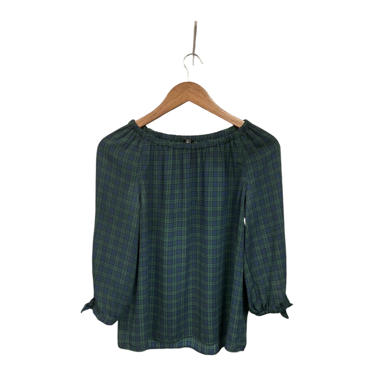 Top Long Sleeve By Talbots In Plaid Pattern, Size: S