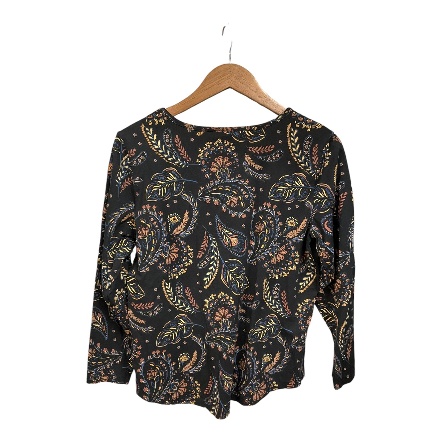 Top Long Sleeve By Christopher And Banks In Paisley Print, Size: Lp