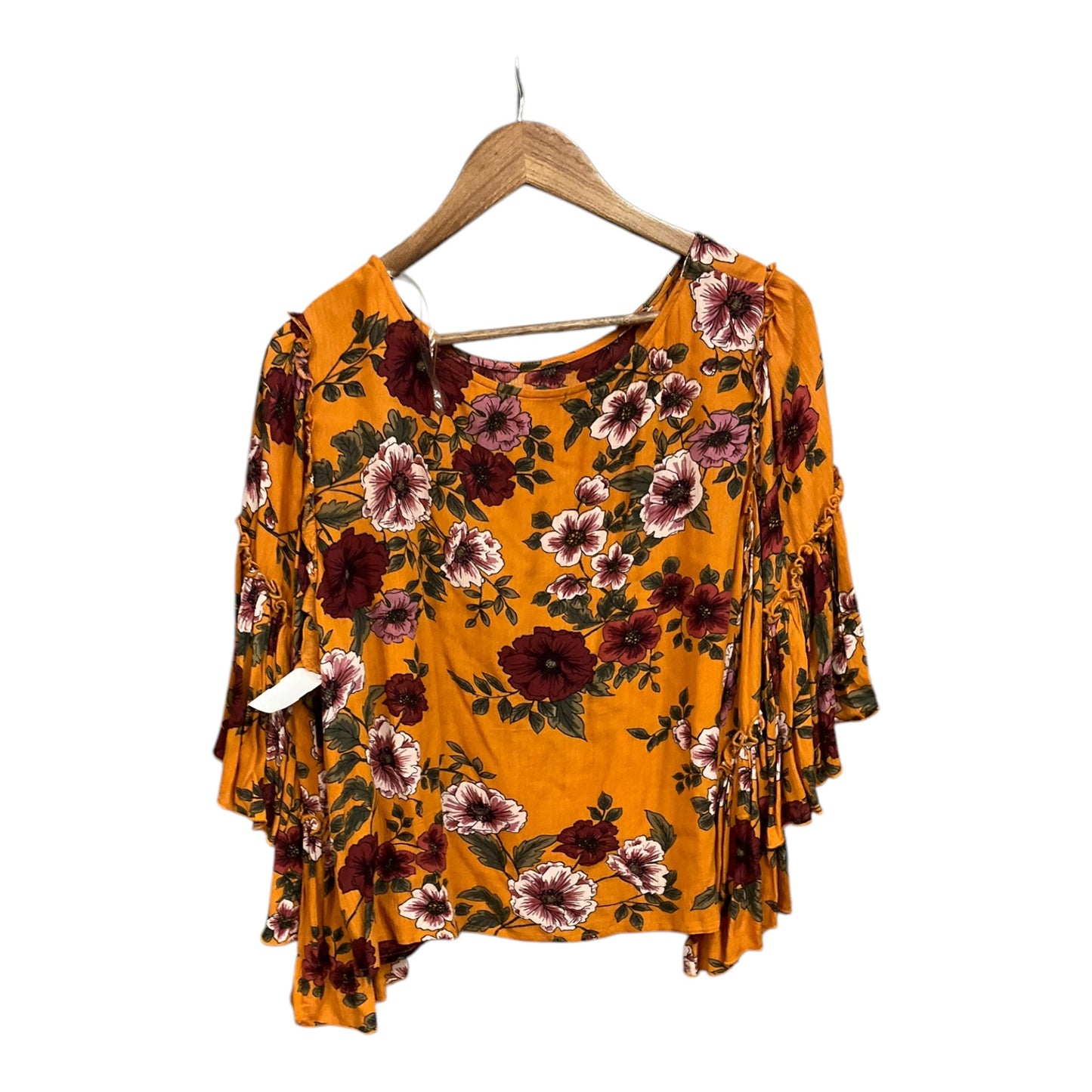 Top 3/4 Sleeve By Charlotte Russe In Floral Print, Size: 1x