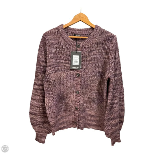 Cardigan By Who What Wear In Purple, Size: L