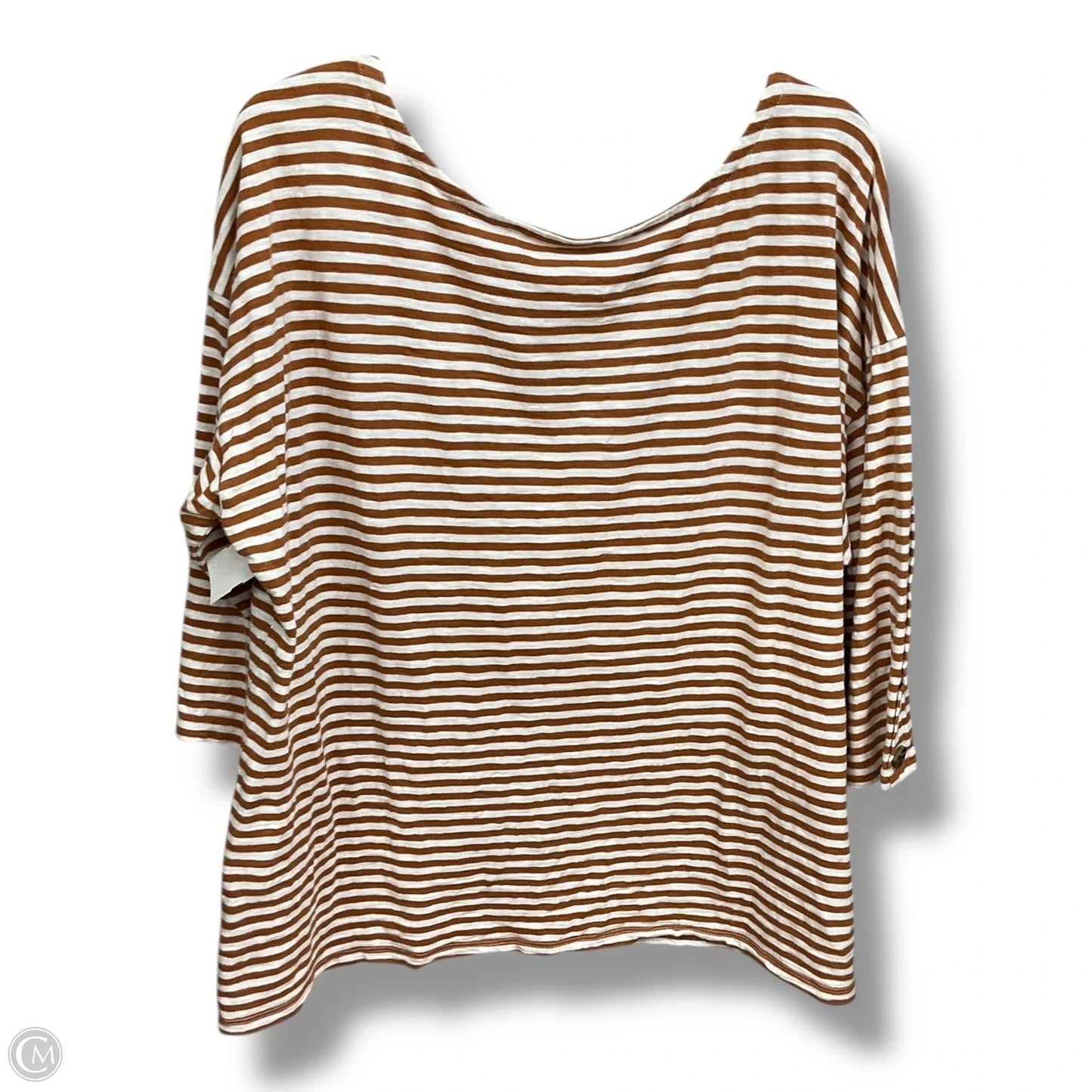 Top 3/4 Sleeve By Talbots In Striped Pattern, Size: 2x