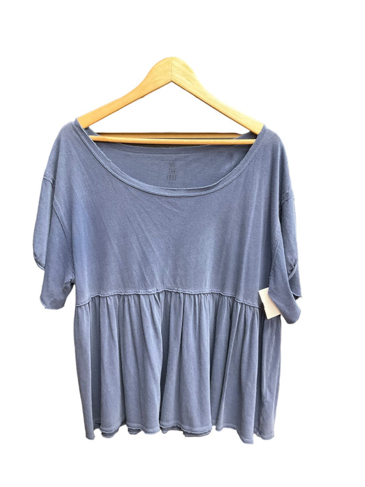 Blue Top Short Sleeve Free People, Size M