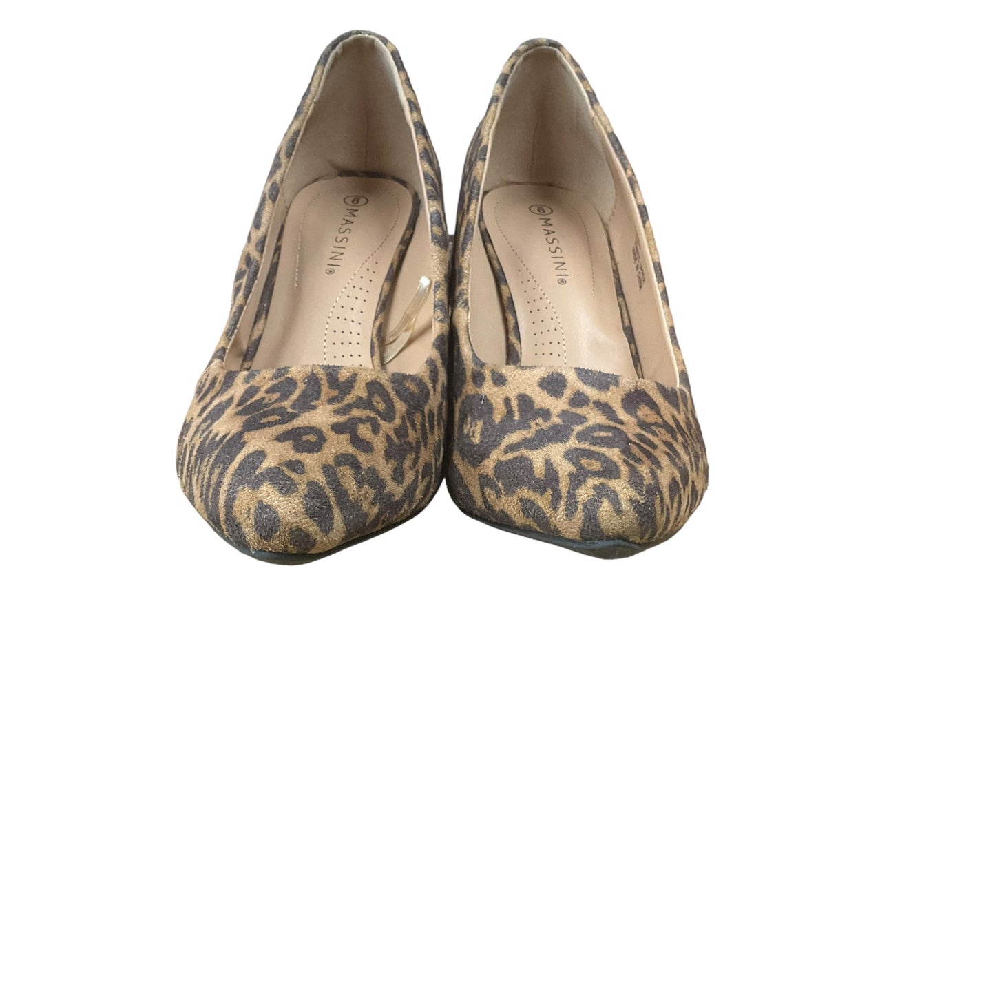 Animal Print Shoes Heels Block Massini, Size 9