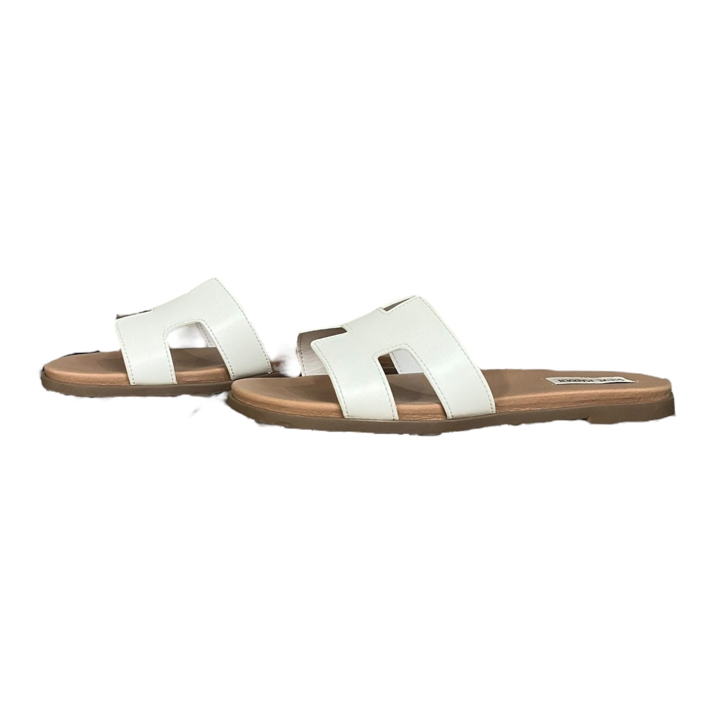 White Sandals Flats Steve Madden, Size 10