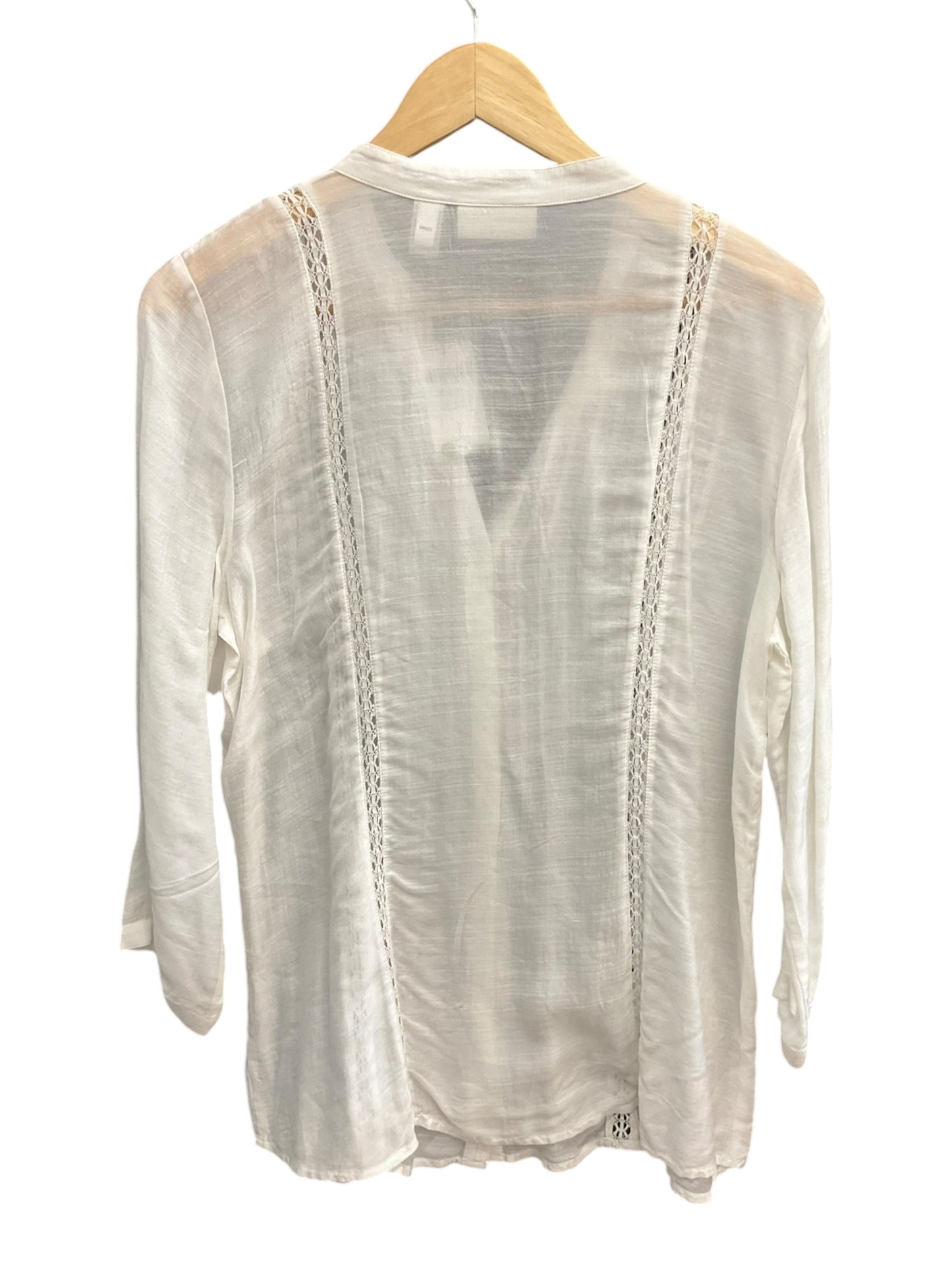 Top Long Sleeve By Chicos In White, Size: M