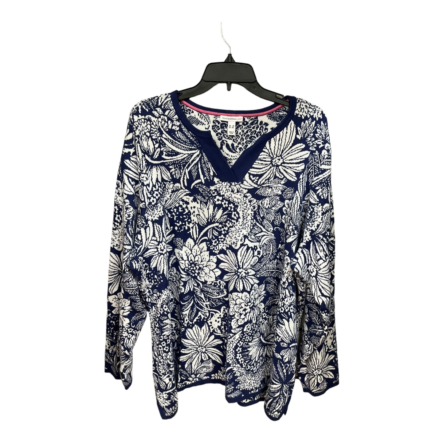 Floral Print Sweater Isaac Mizrahi Live Qvc, Size 3x