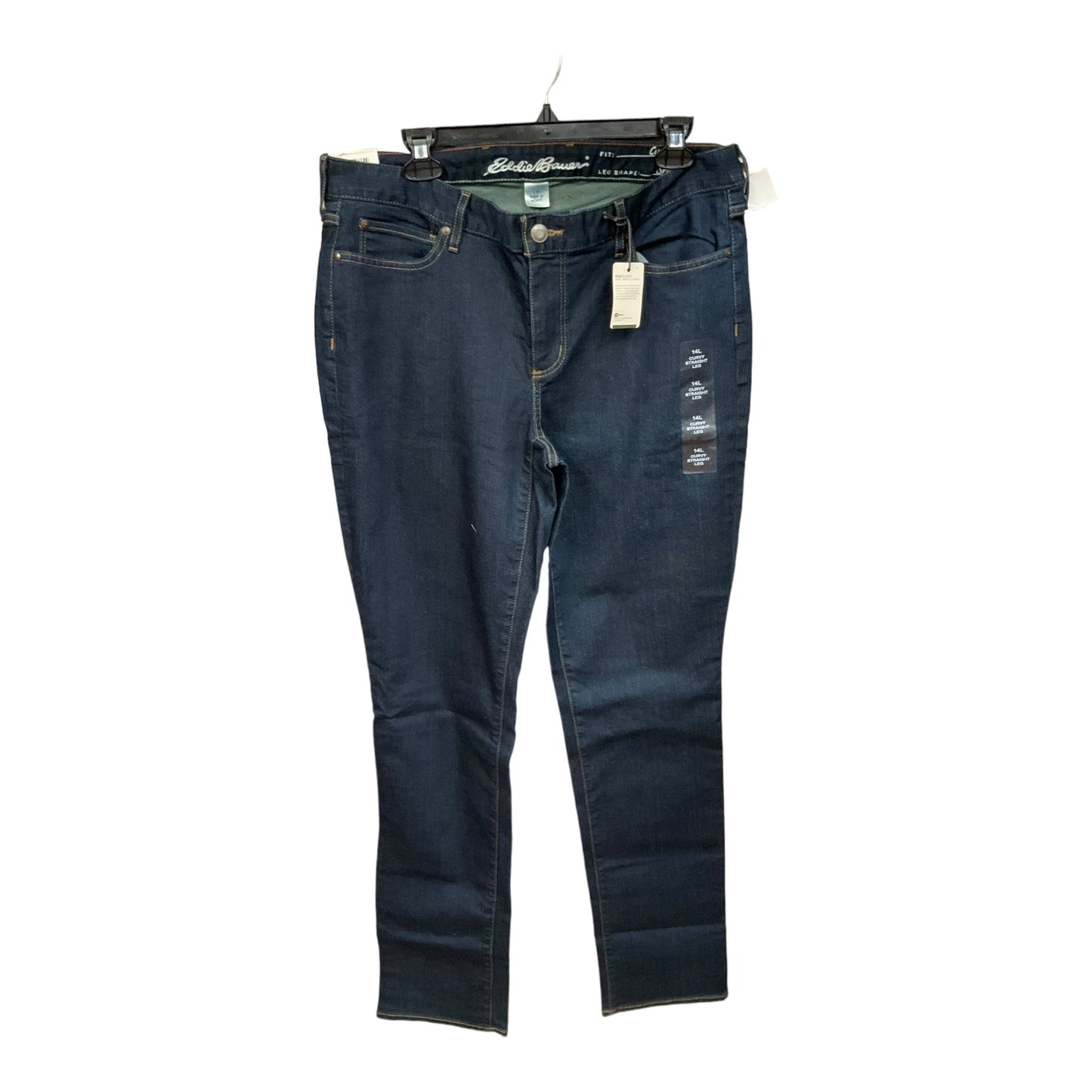 Blue Denim Jeans Straight Eddie Bauer, Size 14tall