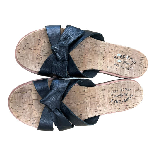 Beige Sandals Heels Wedge Korks, Size 10