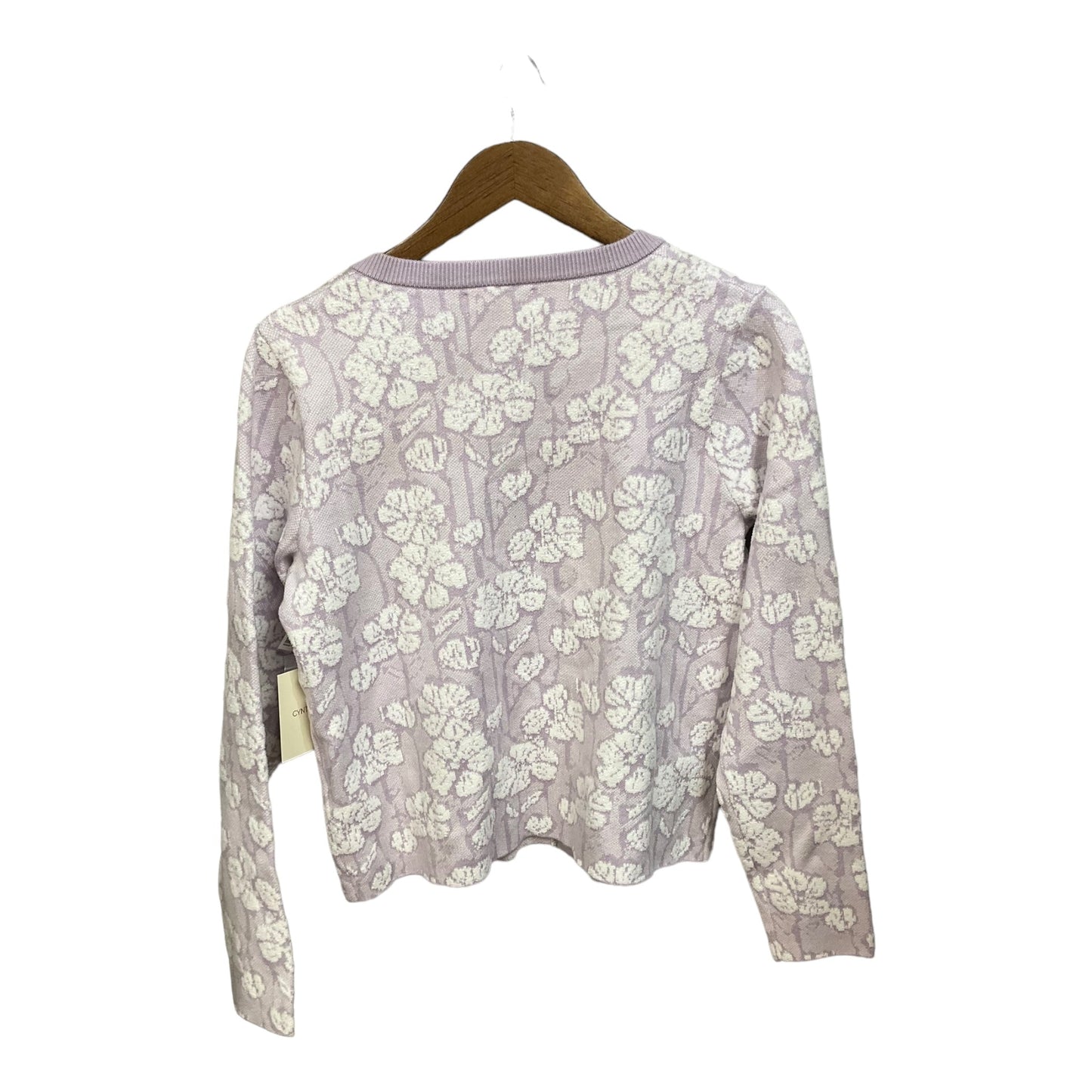 Cardigan By Cynthia Rowley In Purple & White, Size: M