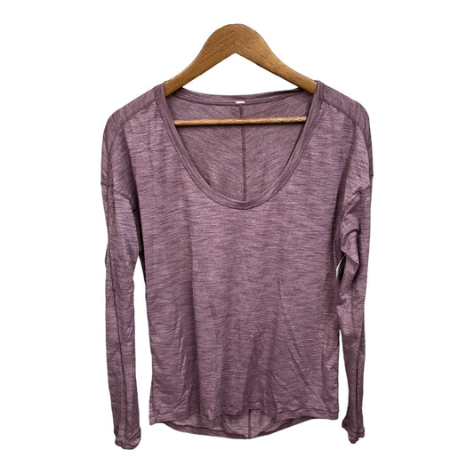 Athletic Top Long Sleeve Crewneck By Lululemon In Purple, Size: L