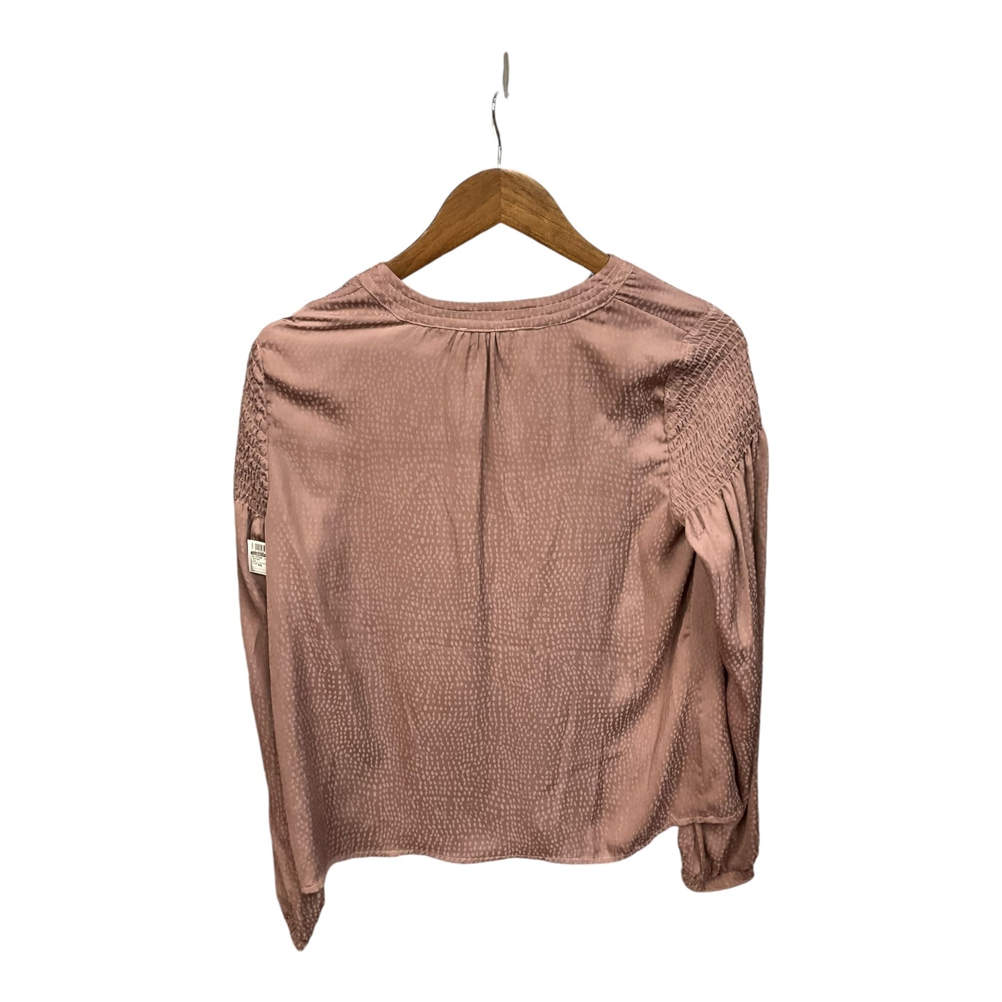 Blouse Long Sleeve By Current Air In Brown, Size: Xs