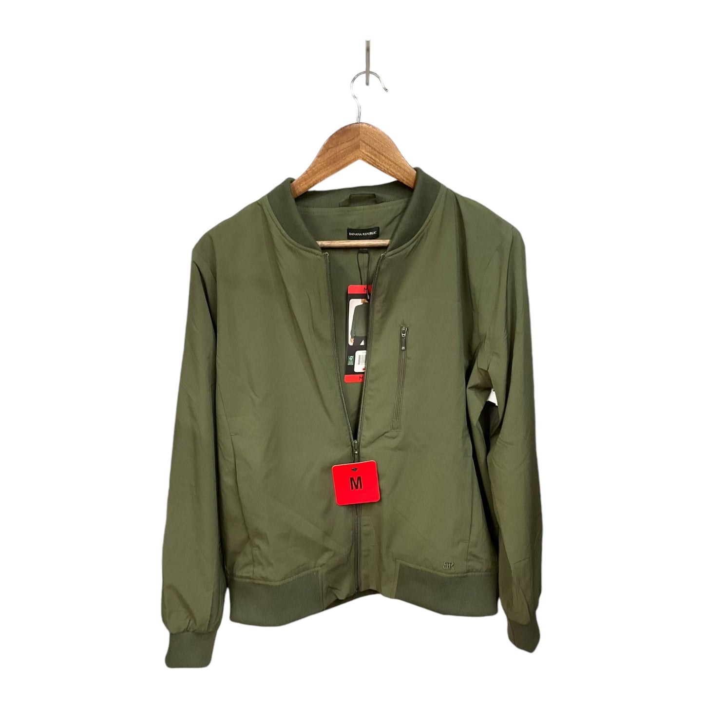 Jacket Windbreaker By Banana Republic In Green, Size: M