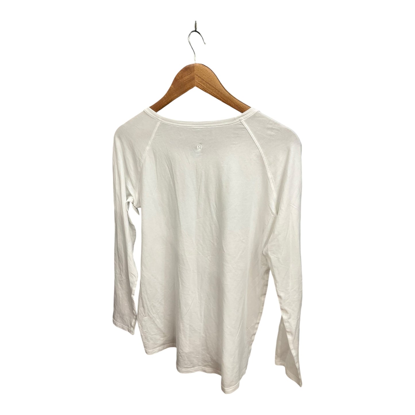 Athletic Top Long Sleeve Crewneck By Lululemon In White, Size: L