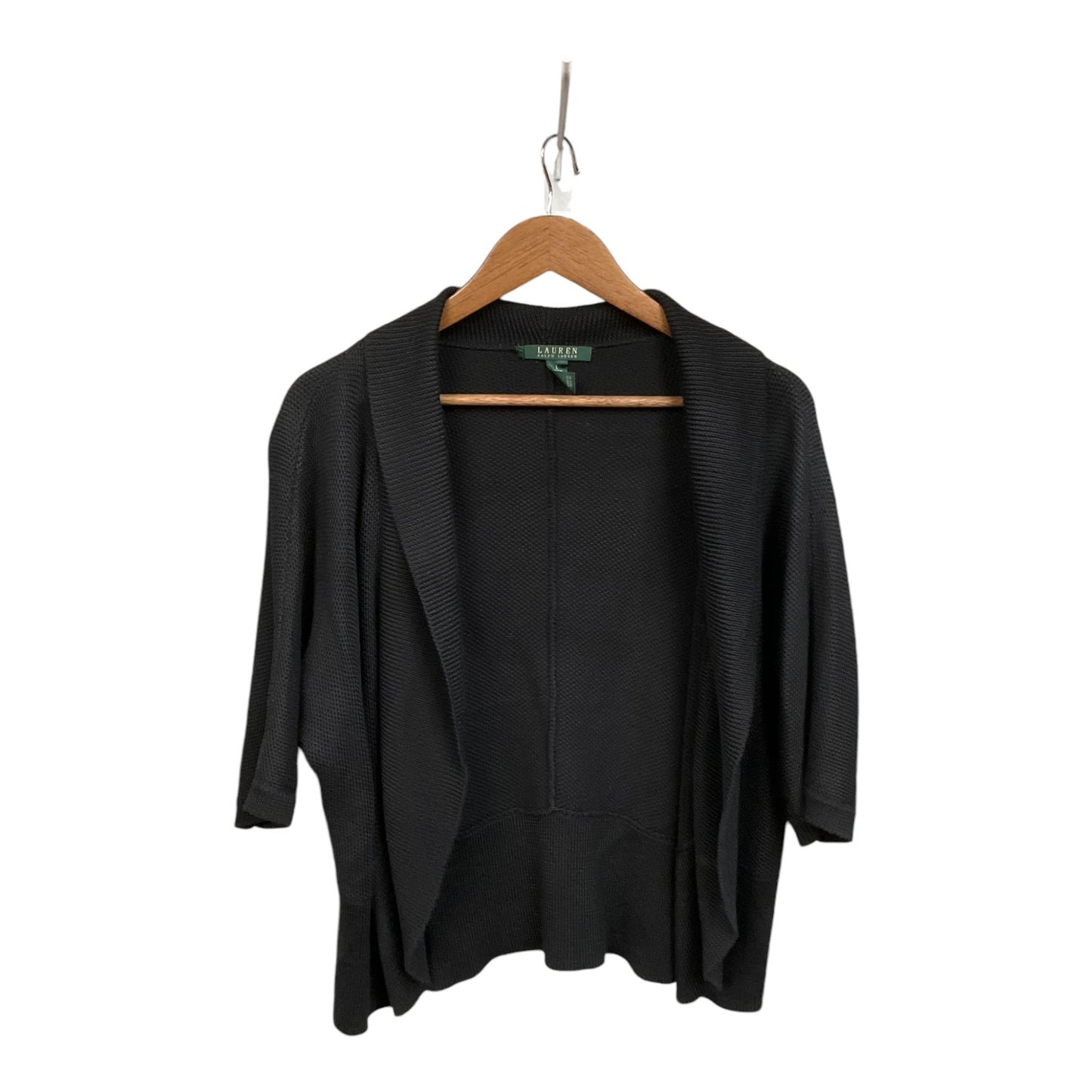 Sweater Cardigan By Lauren By Ralph Lauren In Black, Size: L