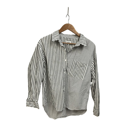 Blouse Long Sleeve By Pistola In Striped Pattern, Size: M