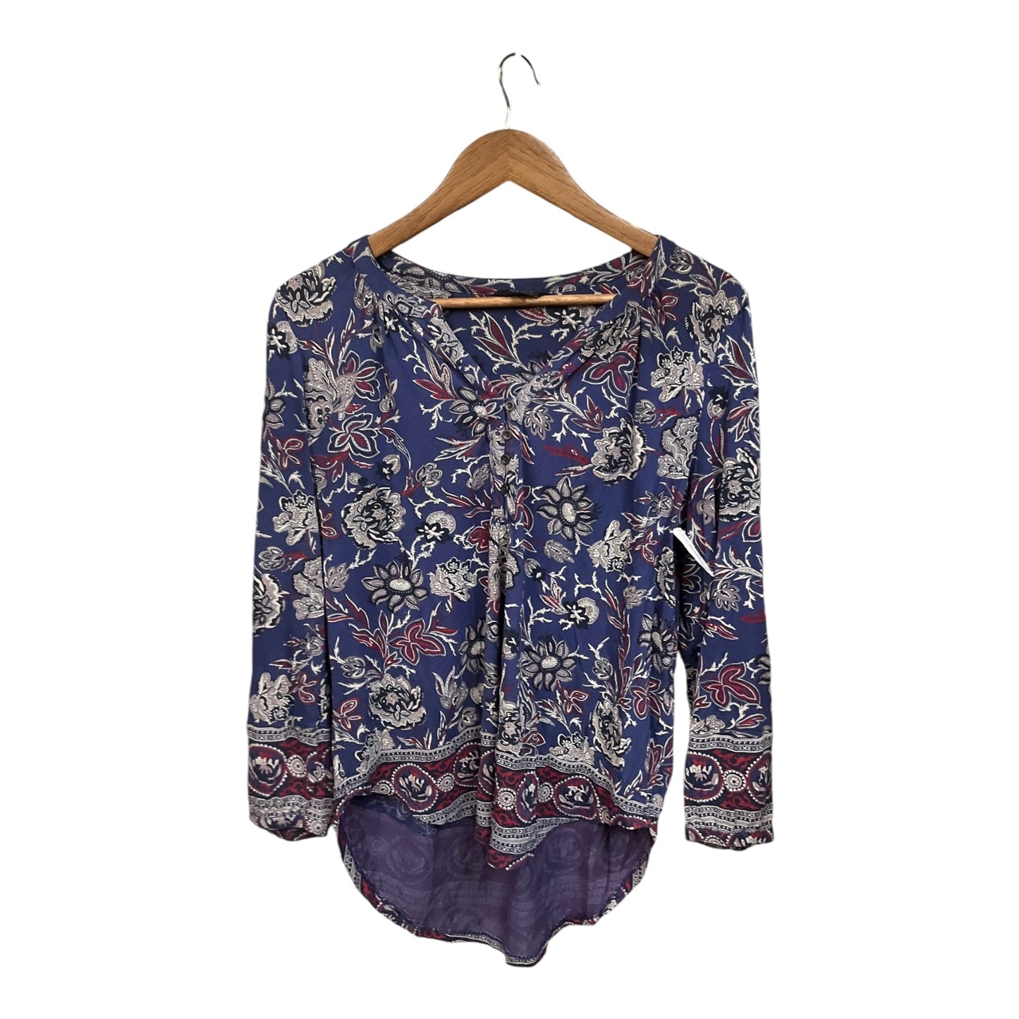 Top Long Sleeve By Lucky Brand In Floral Print, Size: M