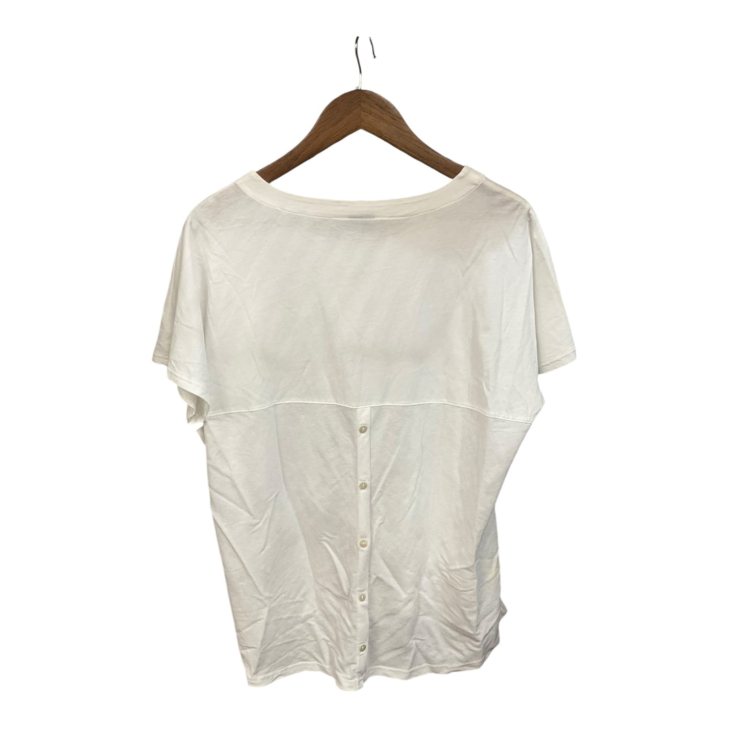 Top Short Sleeve By Chicos In White, Size: Xl