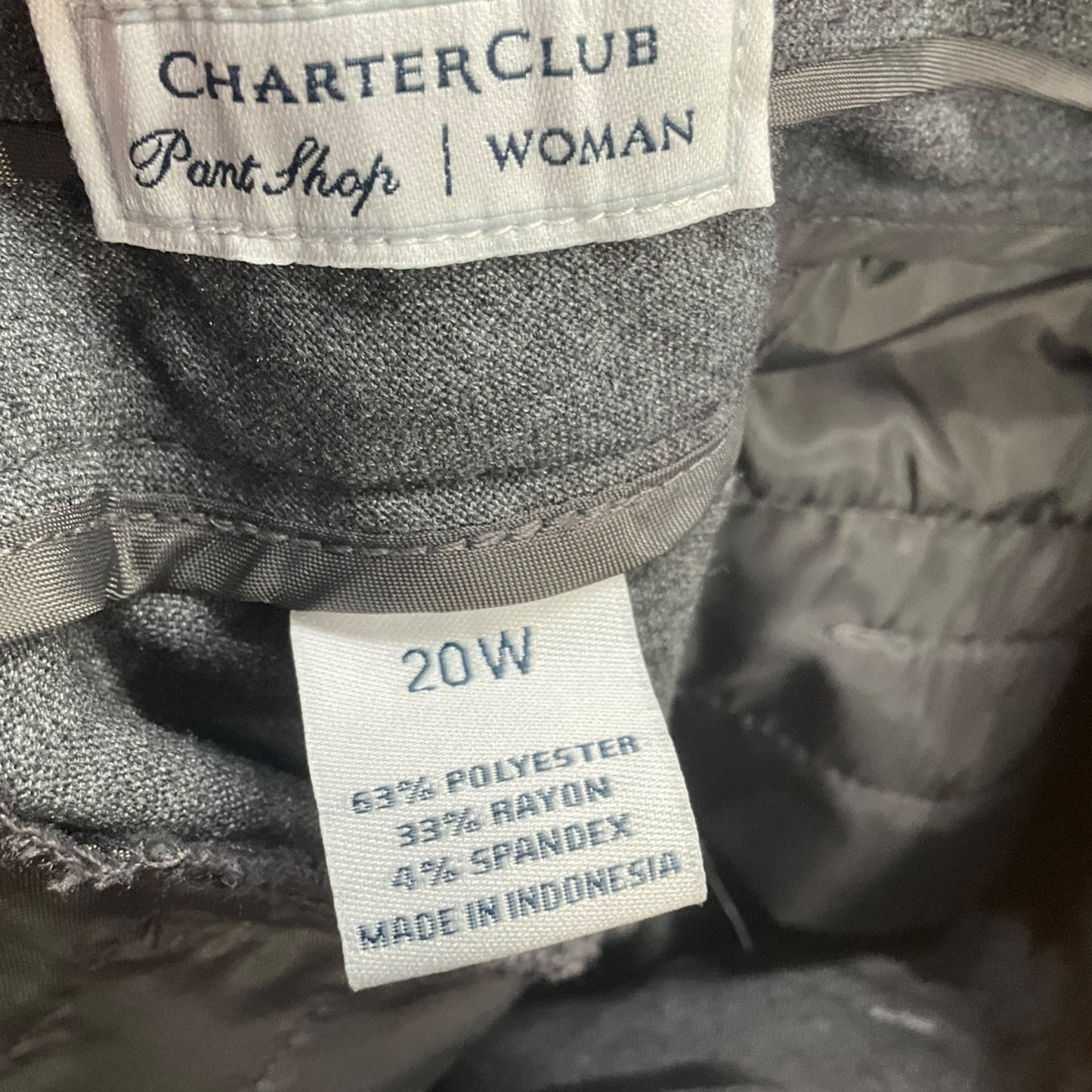 Pants Dress By Charter Club In Grey, Size: 20