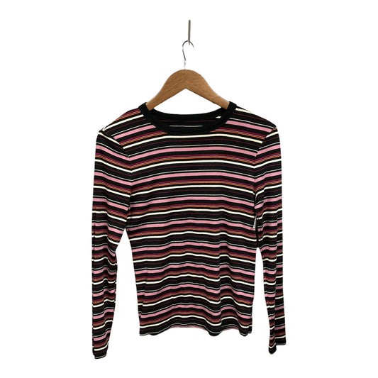 Top Long Sleeve Basic By A New Day In Striped Pattern, Size: M