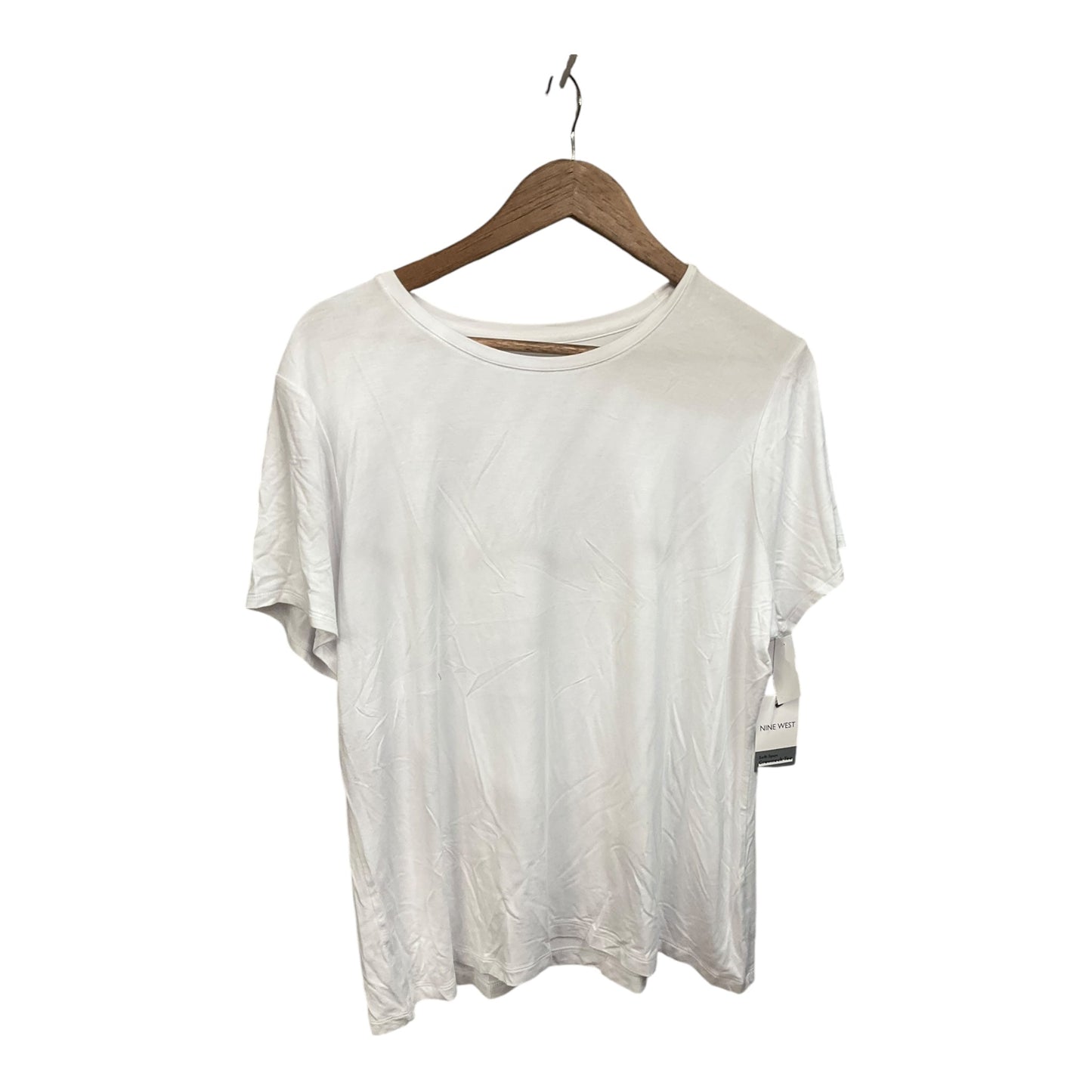 Top Short Sleeve Basic By Nine West Apparel In White, Size: Xxl