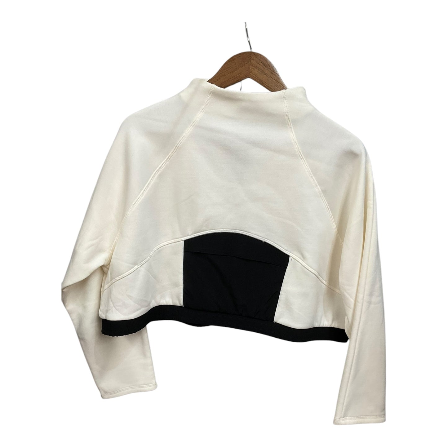 Athletic Top Long Sleeve Collar By Mta Pro In Black & Cream, Size: 2x