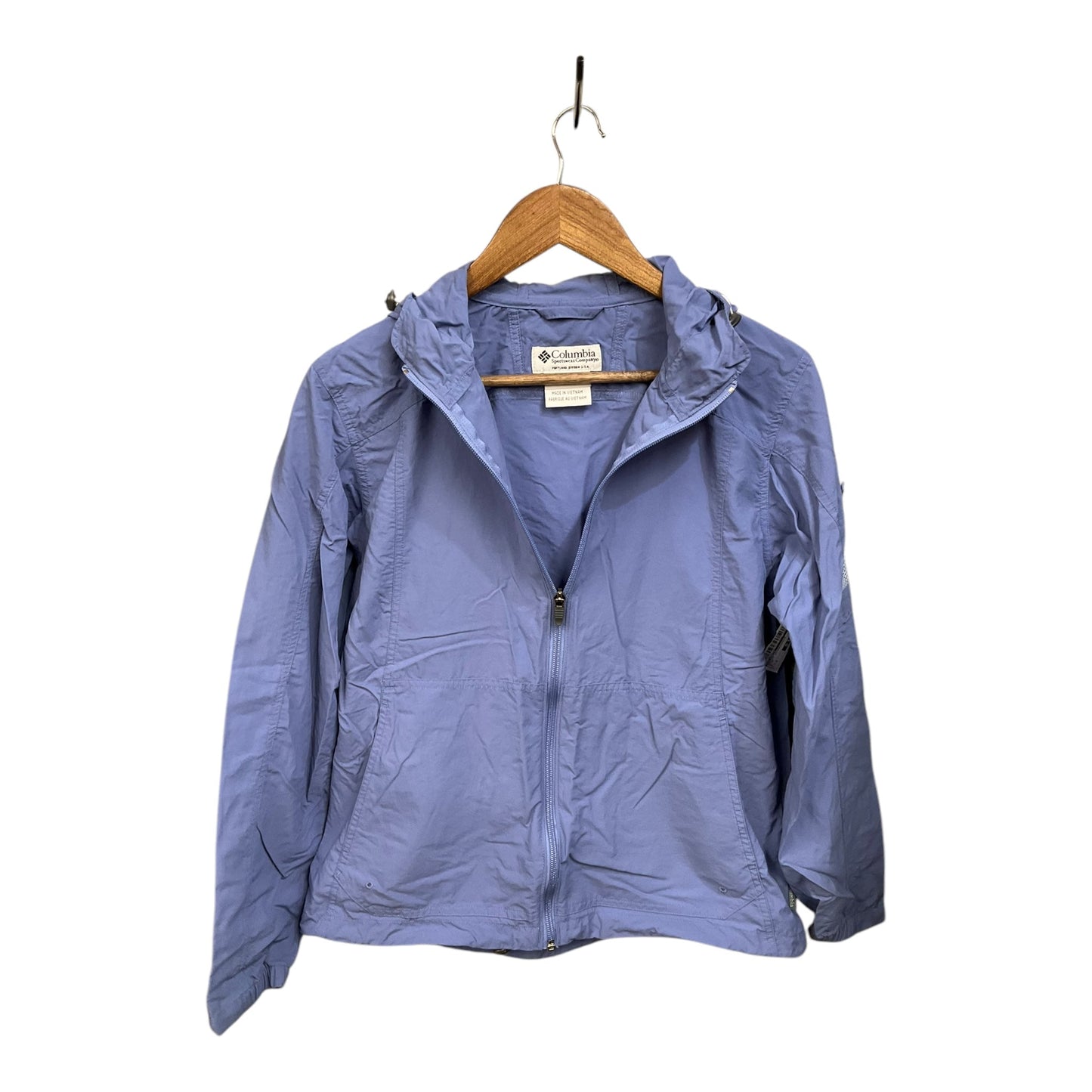 Jacket Windbreaker By Columbia In Blue, Size: M