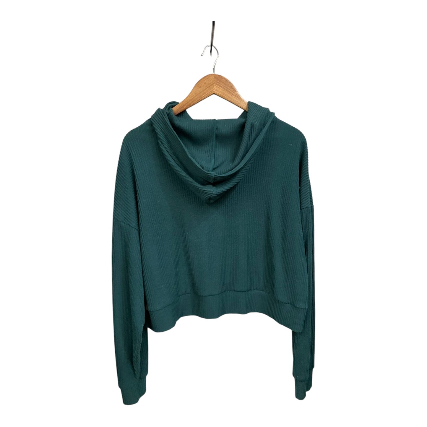 Athletic Top Long Sleeve Hoodie By Alo In Green, Size: L