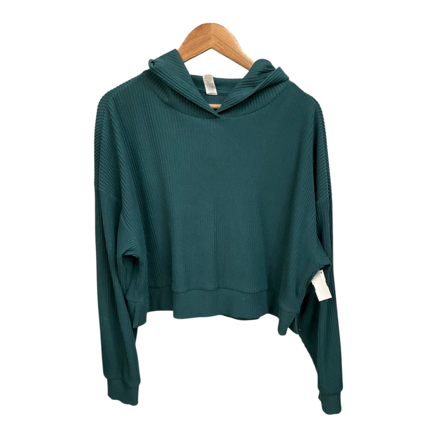 Athletic Top Long Sleeve Hoodie By Alo In Green, Size: L