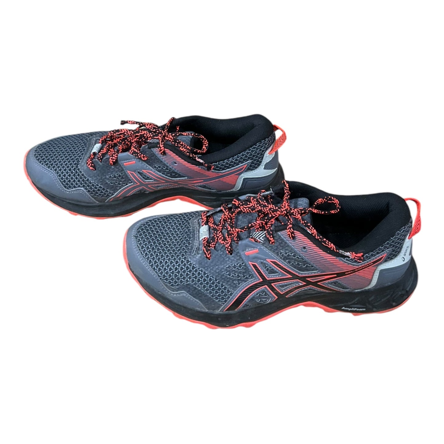 Shoes Athletic By Asics In Grey & Red, Size: 8