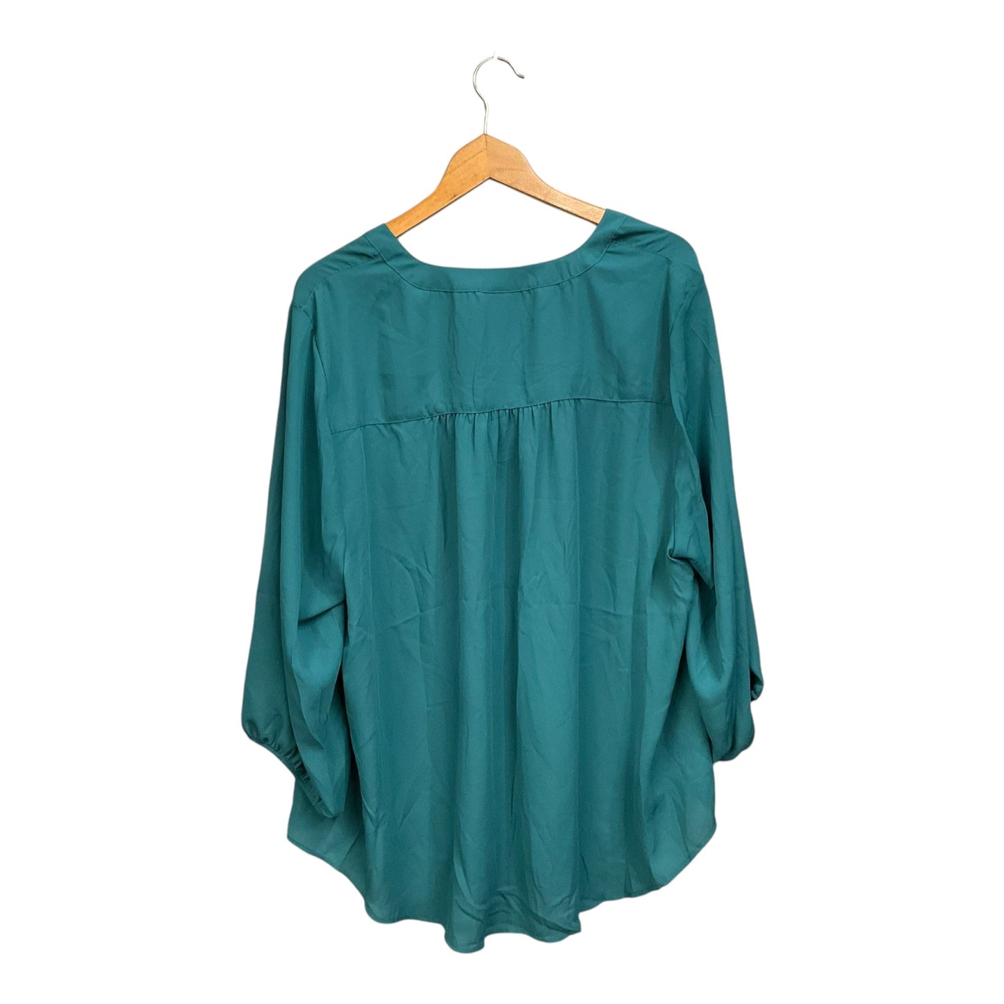 Blouse 3/4 Sleeve By Torrid In Green, Size: 3x