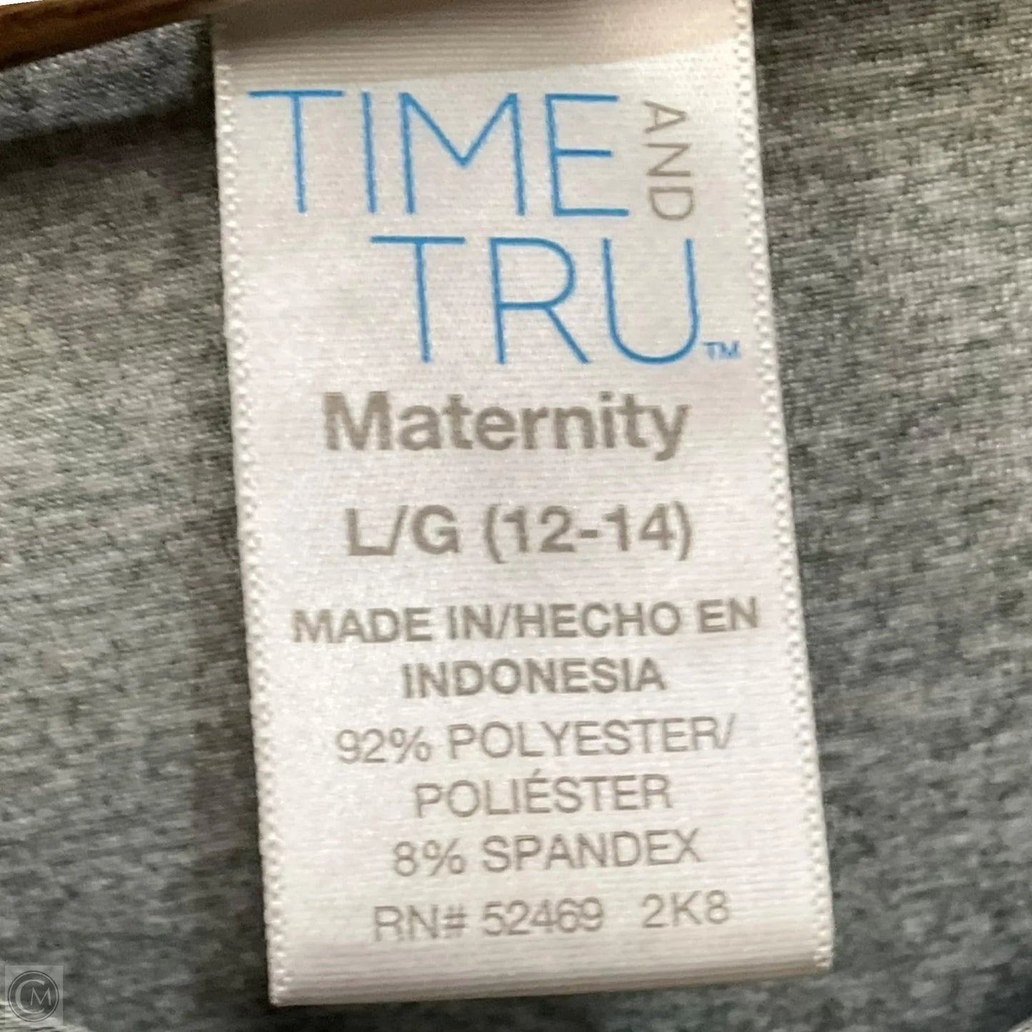 Maternity Top Short Sleeve By Time And Tru, Size: L