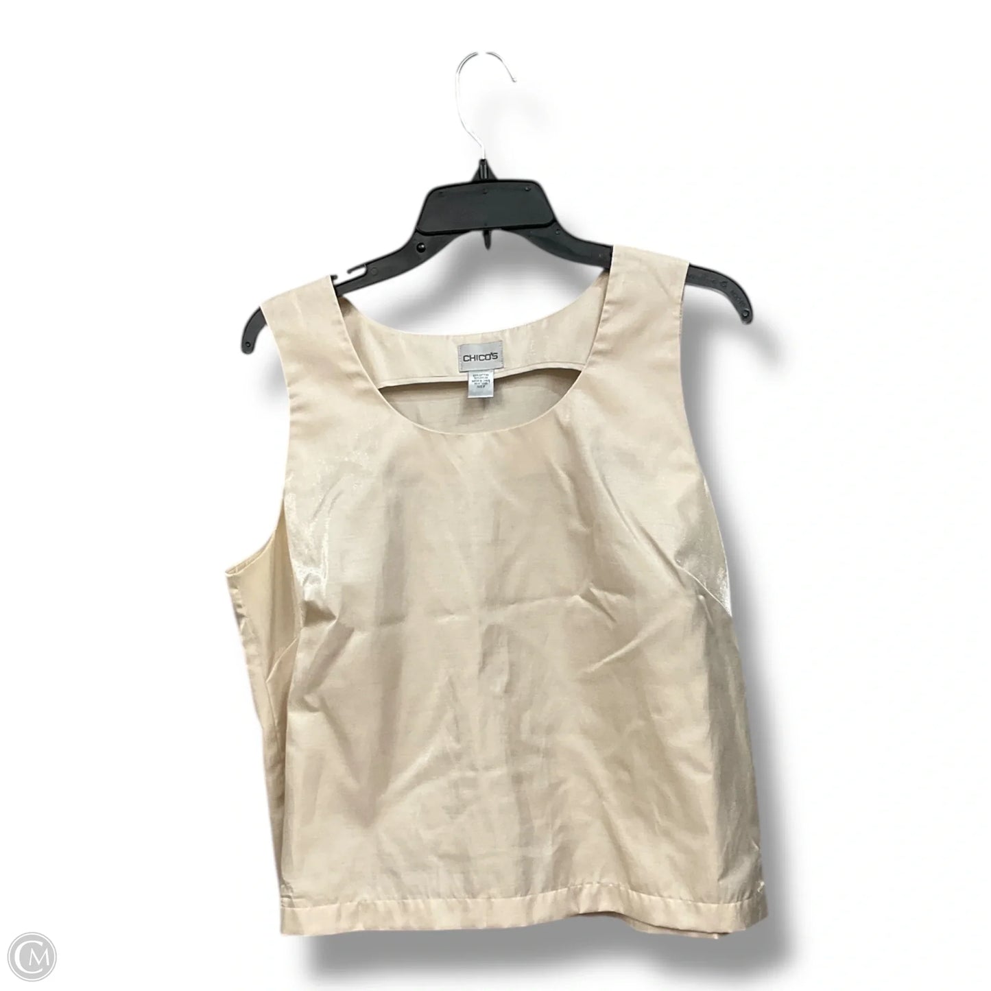 Top Sleeveless By Chicos In Beige, Size: L