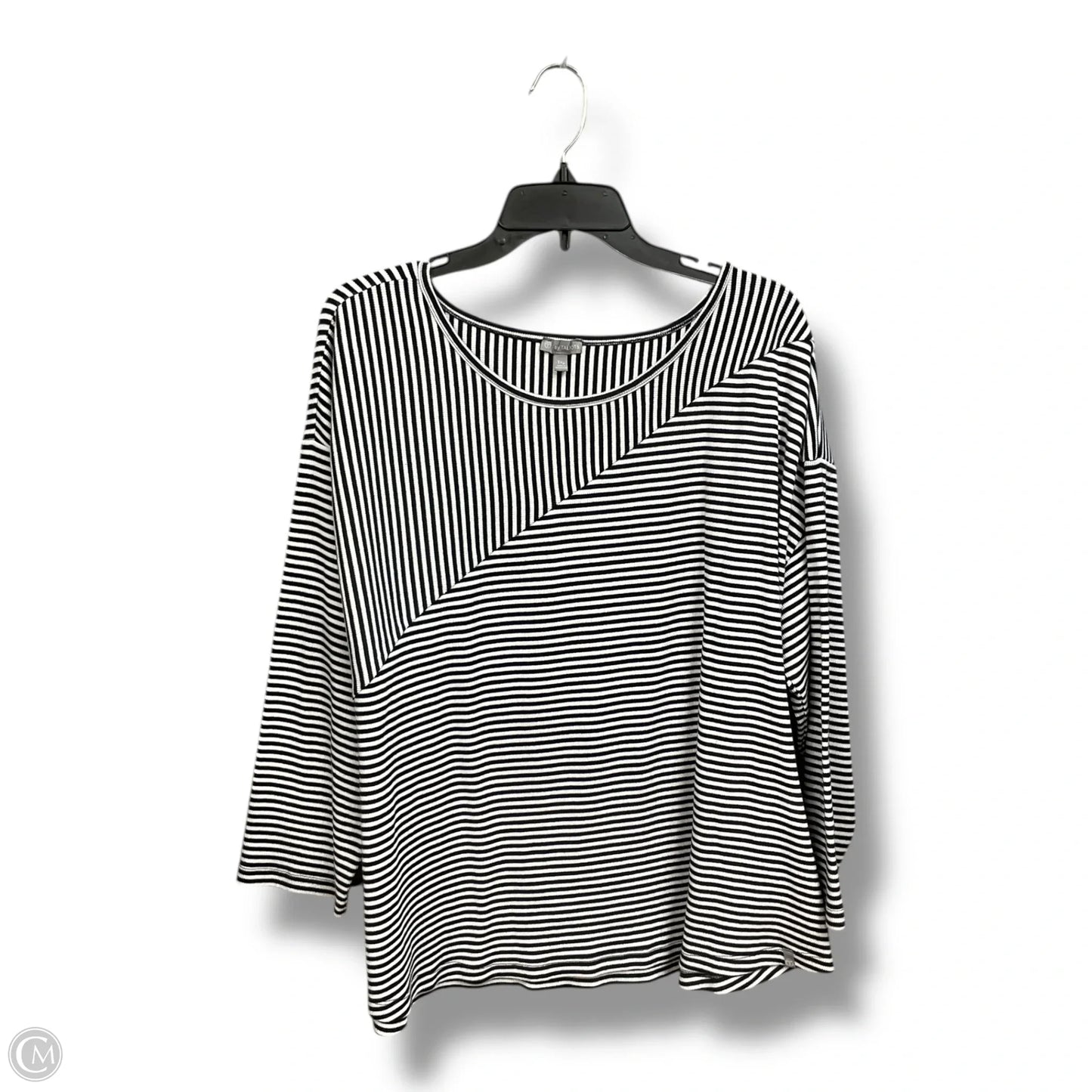 Top 3/4 Sleeve By Talbots In Striped Pattern, Size: 3x