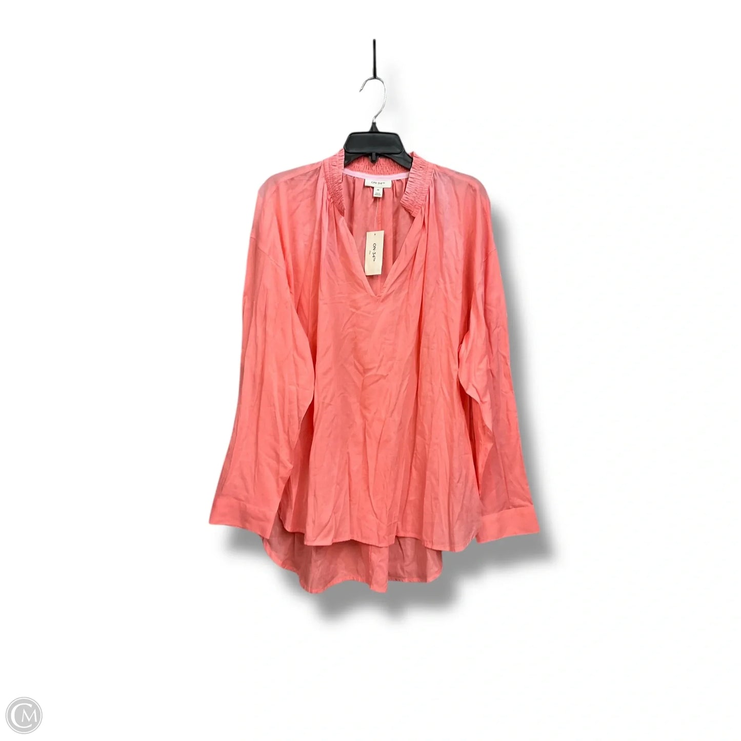 Blouse Long Sleeve By Clothes Mentor In Orange, Size: 3x
