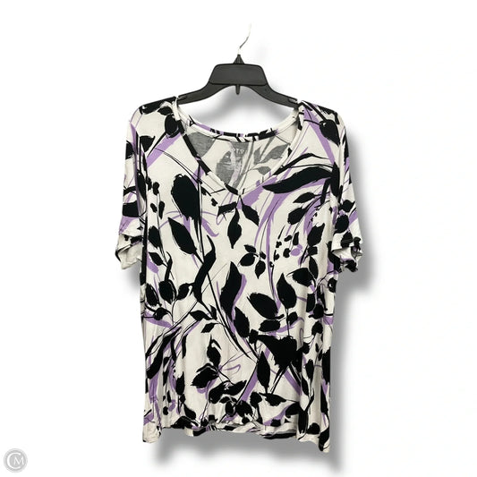 Top Short Sleeve By Apt 9 In Black & Purple, Size: 1x