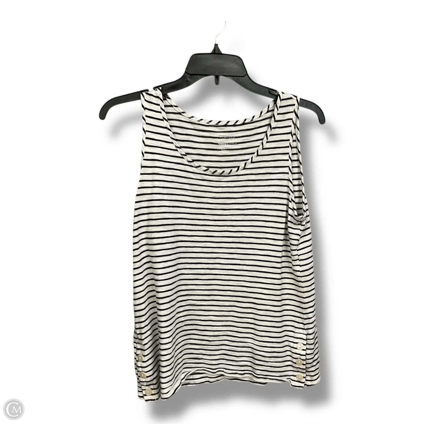 Top Sleeveless By Chicos In Striped Pattern, Size: S