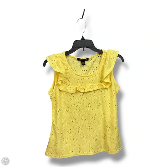 Top Sleeveless By Carolyn Taylor In Yellow, Size: S