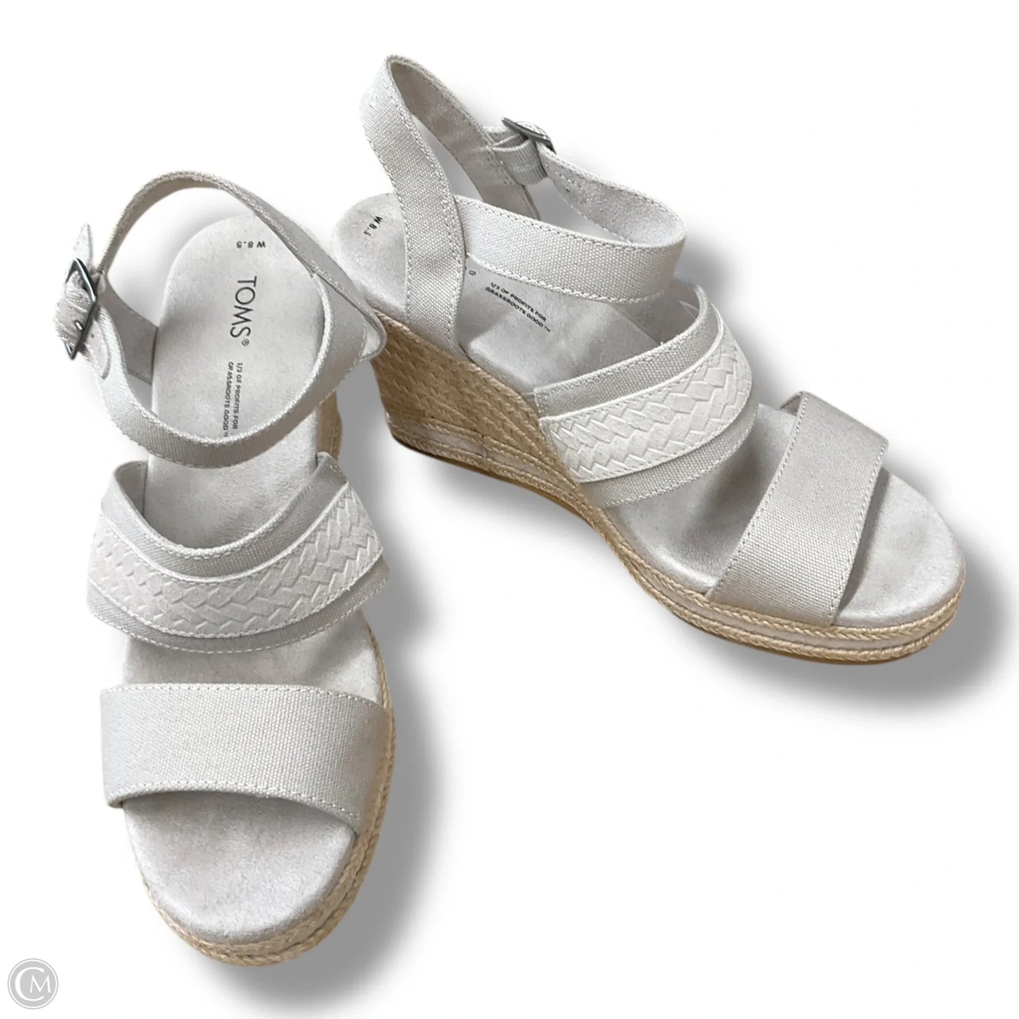 Sandals Heels Wedge By Toms In Grey, Size: 8.5