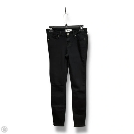 Jeans Skinny By Paige In Black Denim, Size: 4
