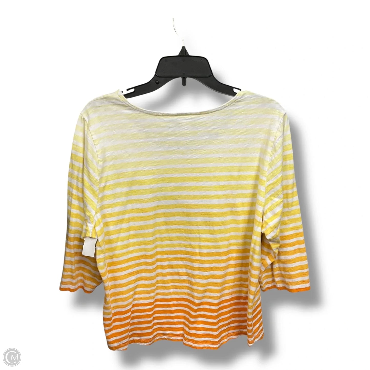 Top 3/4 Sleeve By Cj Banks In Striped Pattern, Size: 1x